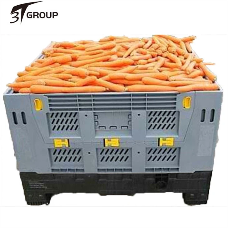 Vegetable and fruit collapsible plastic pallet container Box